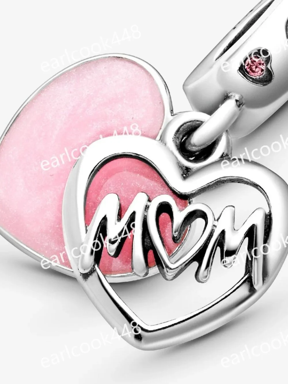 Pandora Mum Sterling Silver Dangle – Pink CZ & Shaded Enamel